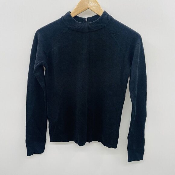 Karen Scott Petite Womens Size PP Mock Neck Zip-Back Sweater in Black $40 2046 - Picture 2 of 8